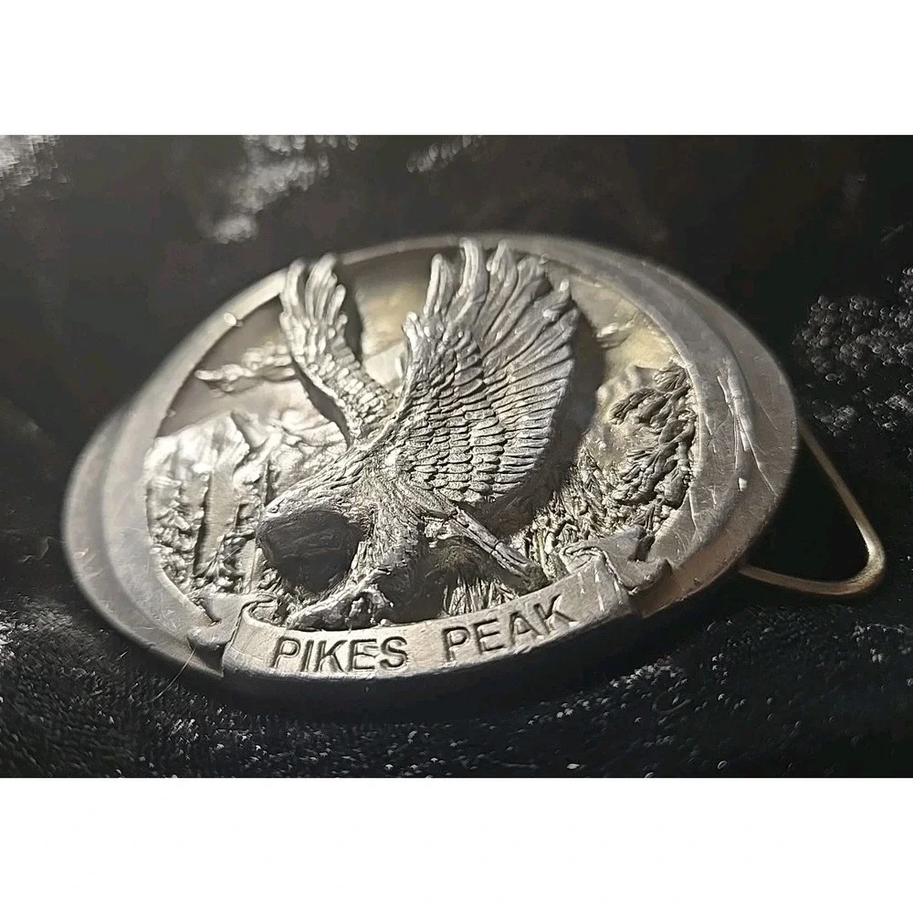 Vintage Arizona Bald Eagle Belt Buckle (1994) C&J Inc - Made In USA - Pikes Peak